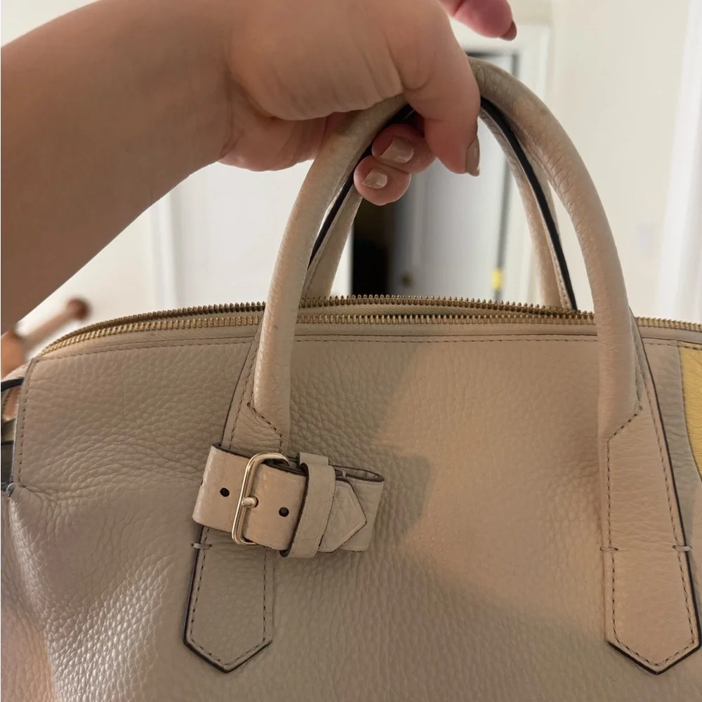 Reed Krakoff Gym Bag Cream Leather Tote with Gold Accent